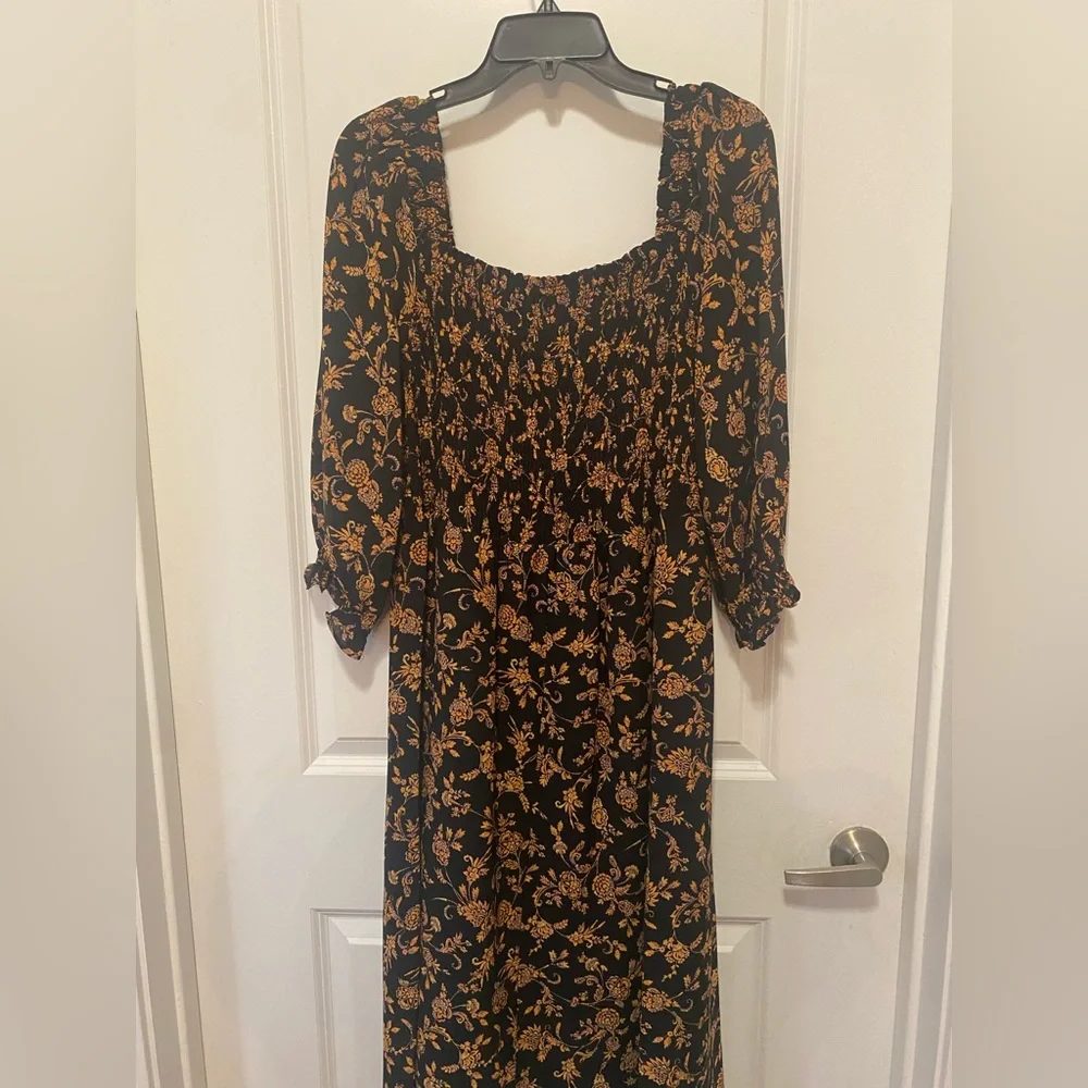 Nanette Lepore Black and Brown Floral Dress